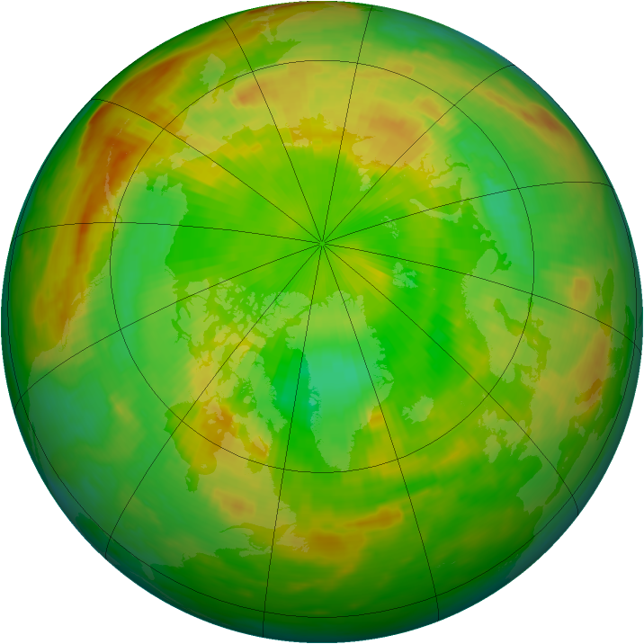 Arctic ozone map for 21 June 1987